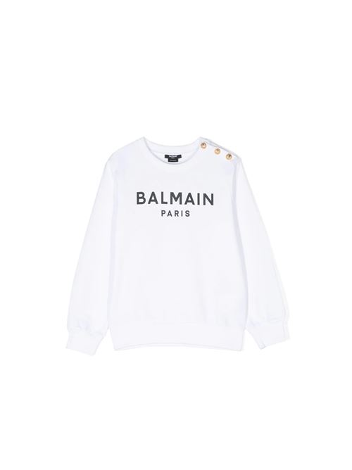 Felpa, bambina, logata. BALMAIN | BS4Q30 Z0001100NE